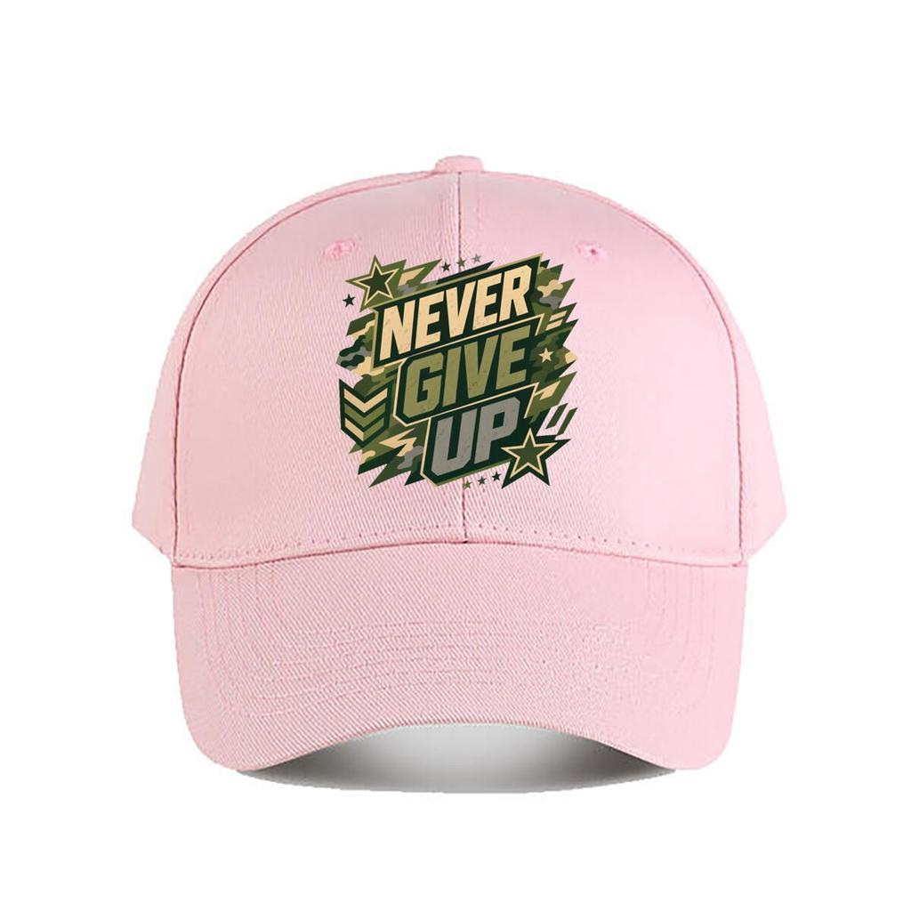 Never Give Up Military Motivation Baseball Cap Fashion Outdoor Sports Sunhat Unisex Snapback Cap Womens