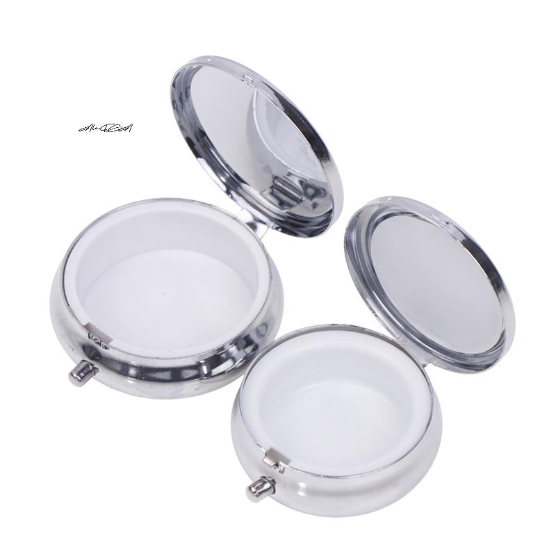 Stainless Steel round Metal Pill Boxes Medicine Organizer Container Compact Medicine Case for Tablets And Candy