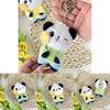Adorable Sunflower Panda Plush Keychain With Durable Short Plush For Couple Souvenirs