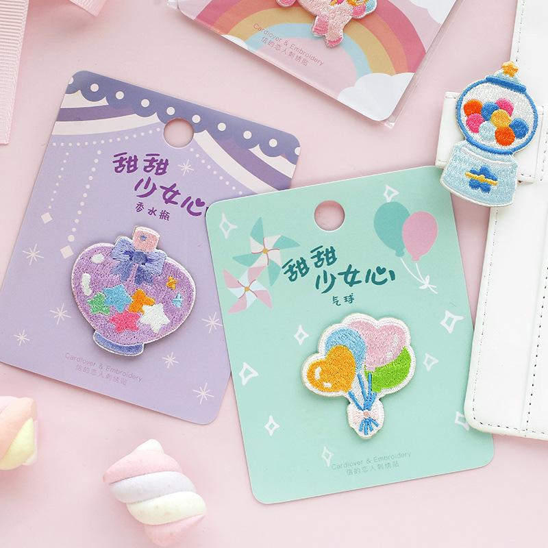 Sweet Girl Heart Unicorn Embroidery Pattern Sticker Clothes Mobile Phone Case Bag Decoration Sticker Clothes Patch Repair Subsidy