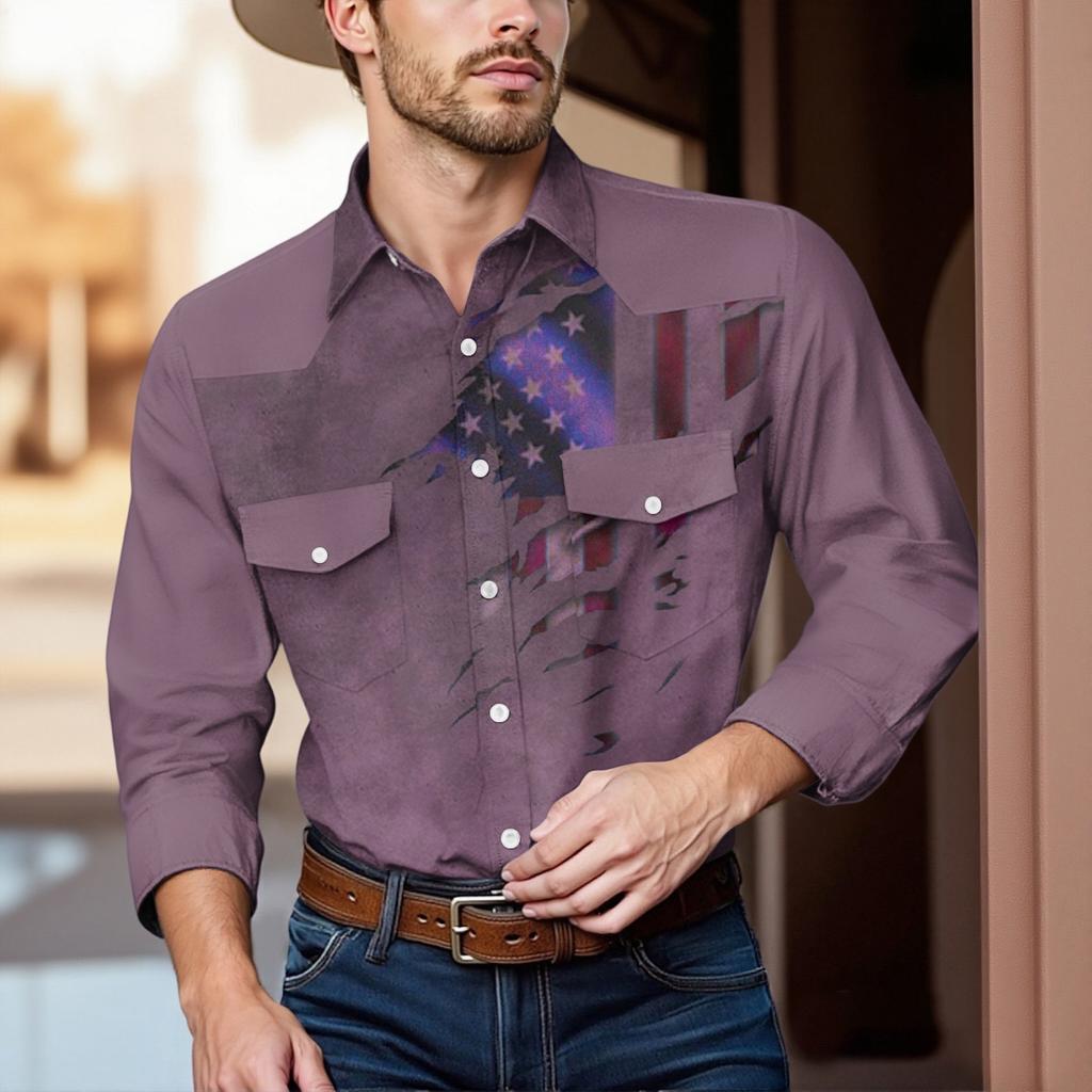 Pánské módní s klopou a krátkým rukávem ležérní top délky po ramena