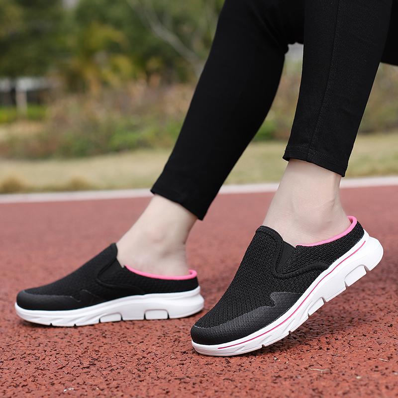 Papuci de damă pentru bărbați/femei, 35-48, papuci de vară pentru bărbați, respirabili, din plasă, negri, Mueller