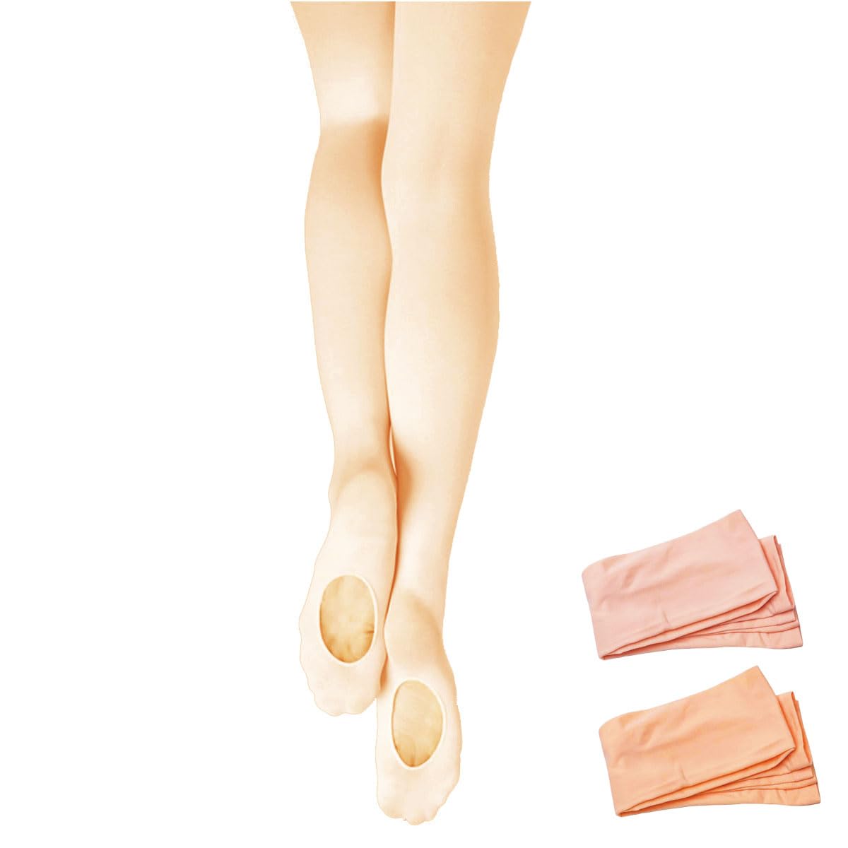 

Asahi Kasei ROICA Convertible Ballet Tights with Gusset and Made in European ChildM Kids Perforations, Japan, Pink, ZD2002C,