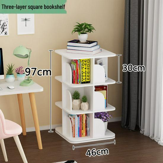 Estantería Giratoria Moderna Sencilla: Estantería Vertical de Pie, Ahorra Espacio, para Oficina o Hogar