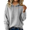 Women S Loose Fit Hooded Knit Pullover Sweater Long Sleeve Solid Color