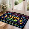 Colorful Graffiti Letters+"Gamer" Slogan Floor Mat At The Entrance, Soft and Absorbent Decorating Such Living Rooms Offices Etc