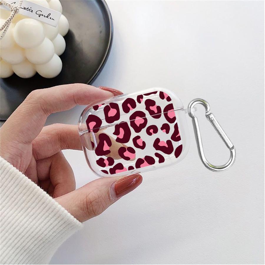 Прозрачные чехлы для наушников Чехол-обложка Для Airpods 2 Pro2 4 Pro 1 3 Pro3 Розовый леопардовый принт Airpods 4