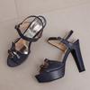 Red Women Platform Slingback Sandals Peep Toe High Spike Heel Large Plus Size 50 Nightclub