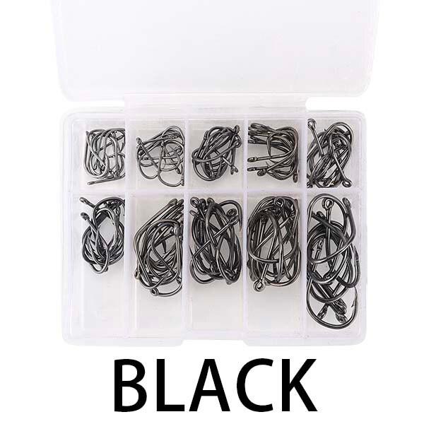 

100 шт./лот, колючие крючки из высокоуглеродистой стали, рыболовные крючки, аксессуары для рыбалки на карпа чёрный