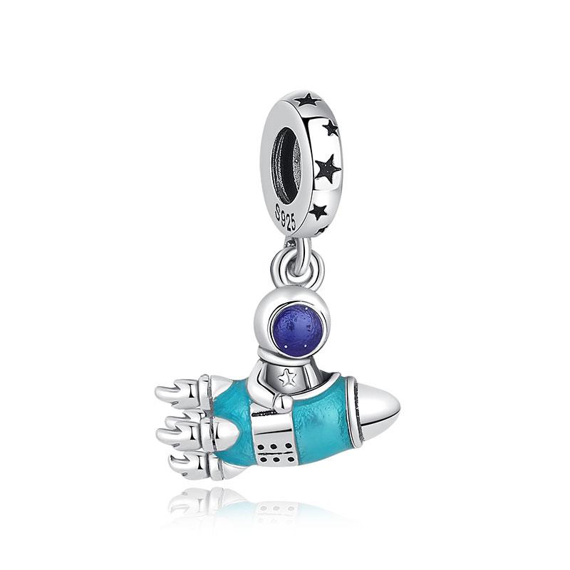 Novos Pingentes Originais de Cobre Estrela Lua Contas de Vidro com Cristal Azul Compatíveis com Pulseiras Colares Joias de Marca Para Mulheres
