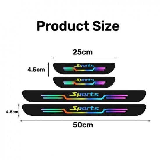 4Pcs PVC Car Door Sill Protector Strip Threshold Bumper Anti-scratch Sticker