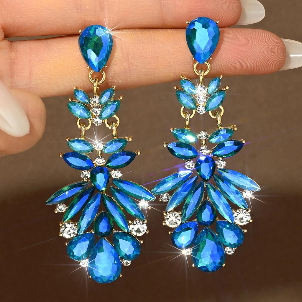 Fashion Exaggerated Alloy Diamond Earrings Women'S Long Multi-Layer Fringed Ear Jewelry