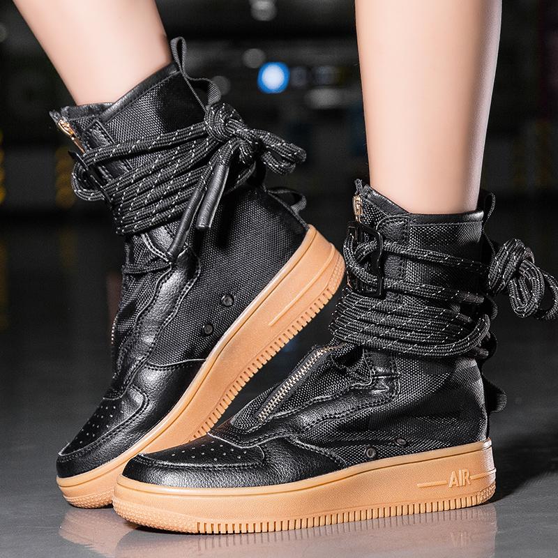 Mode Hochwertige Mode Turnschuhe Männer Paar Freizeitschuhe Straße Stiefel High Top Sneakers Cross Strap Trainer Erwachsene Schuhe Größe 46
