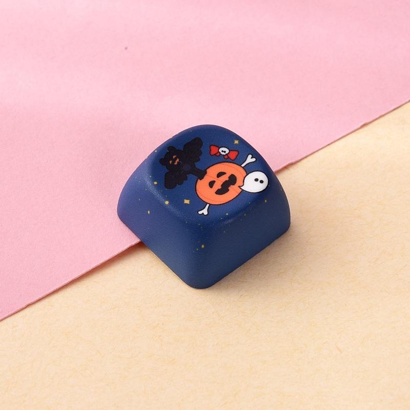 5/10Pcs Halloween Themed Custom Keycaps Cute Ghost Pumpkin Prints For Mechanical Keyboard Diy Holiday Gifts