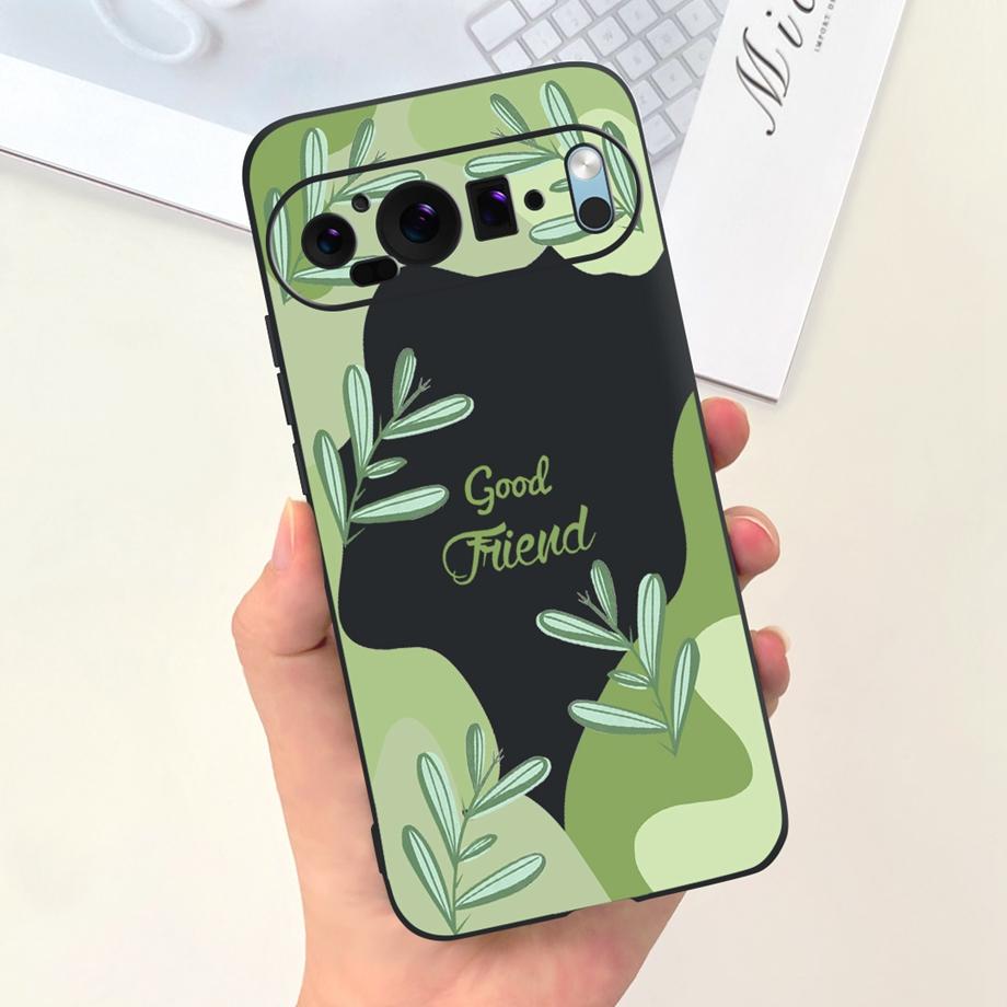 Cartoon Black Cat Cool Style Phone Case For Google Pixel 9 9Pro 7 6 6a 6Pro Coque Fundas Ultra Soft Silicone TPU Bumper Cover