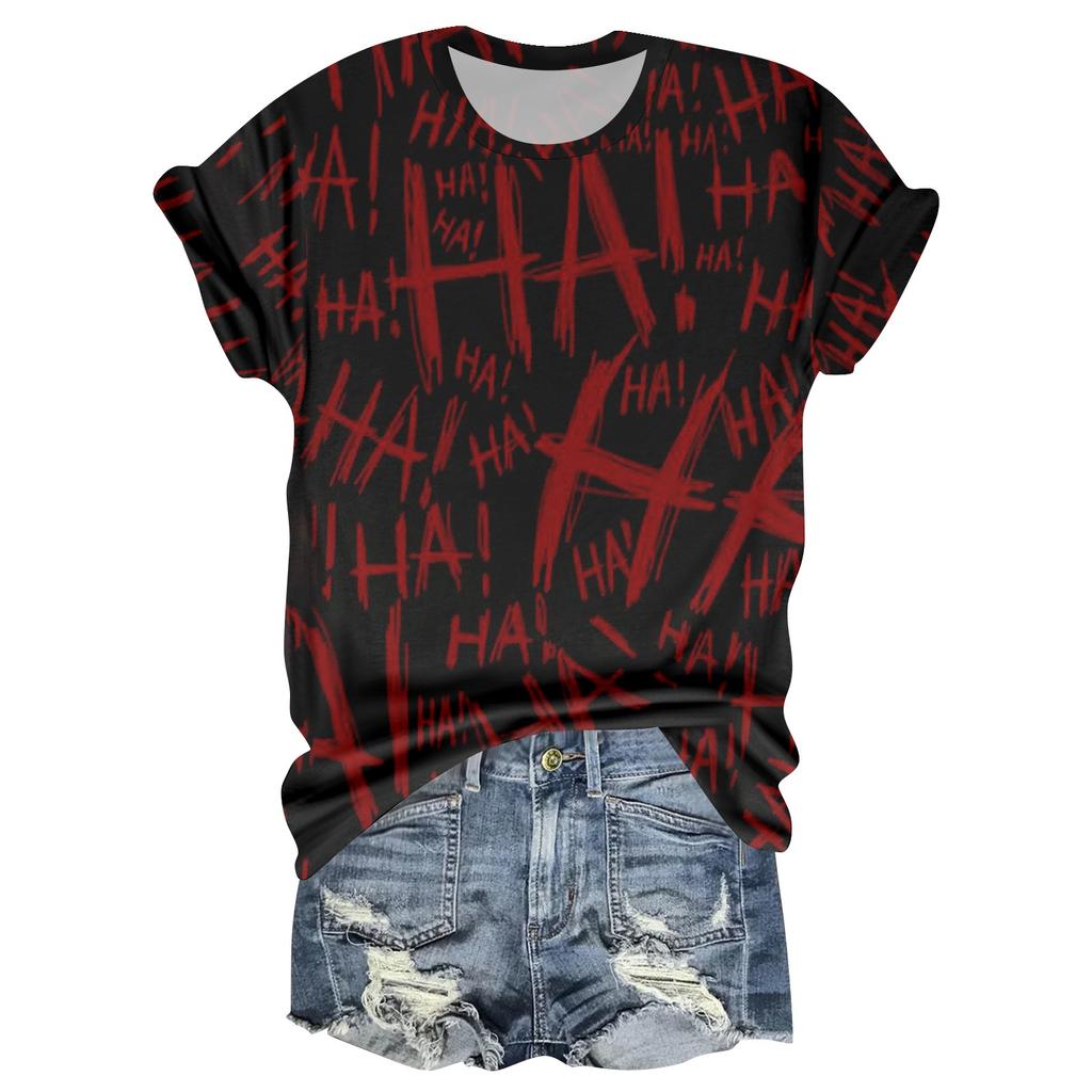 Dámské ležérní tričko s kulatým výstřihem a krátkým rukávem s halloweenským potiskem