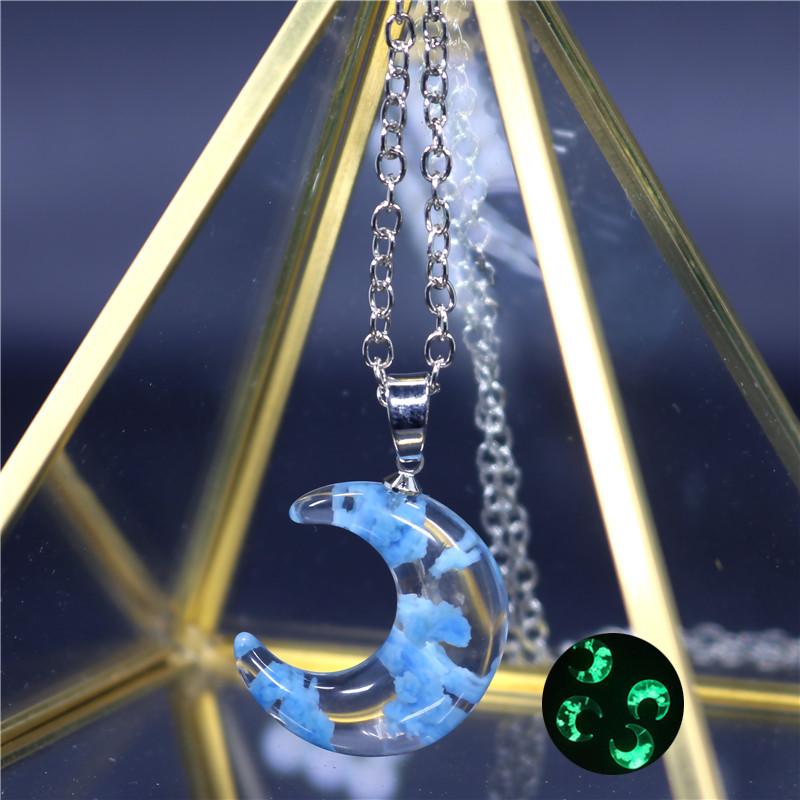 Elegancki przezroczysty żywiczny naszyjnik z wisiorkiem Rould Ball Moon dla kobiet, niebieskie niebo, biały naszyjnik z chmurami, modna biżuteria, prezenty dla dziewczyny