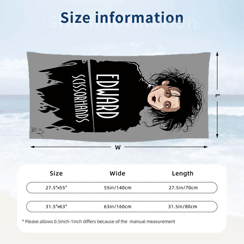 Large Beach Towel Quick Dry Absorbent Towel For Beach IndoorEdward Scissorhands