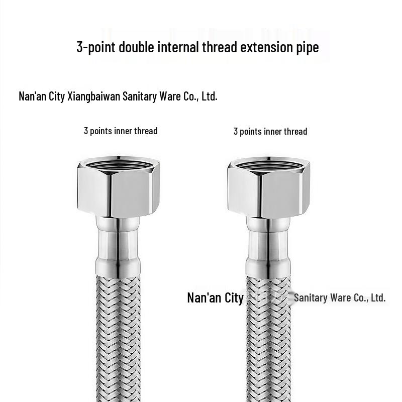 European Standard 3/8  to 1/2  Metal Flexible Faucet Extension Hose