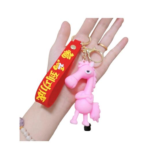 Keychain Pendant Horse Design Soft Polyethylene Meaningful Animal Keychain Bags Wallets Backpacks Accessories