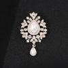 Fashion Alloy Rhinestone Brooches Women's Enamel Glass Pendant Pins Flower Pattern Crystal Jewelry Wedding Occasions