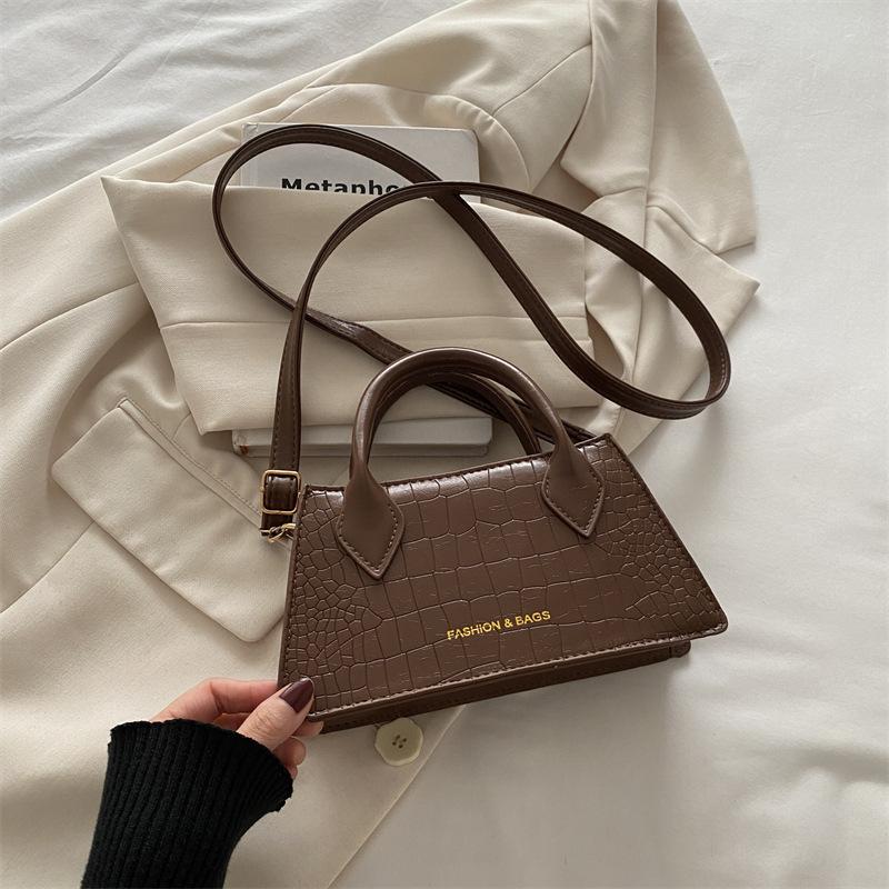 Chic Faux Leather Handbag for Women Minimalist Simple Style Shoulder Crossbody Bag
