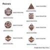 7 Pcs Copper Red Rotary Cyclone Metal Dice Hollow Metal Polyhedral Dice Set Suitable for Role-Playing RPG  Board Game Card Game