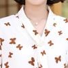 Women Blouse Chiffon Shirt Butterfly Three-quarter Sleeves Spring Summer Clothes Top Long Sleeve Women's Shirt Blusas Ropa De Mujer