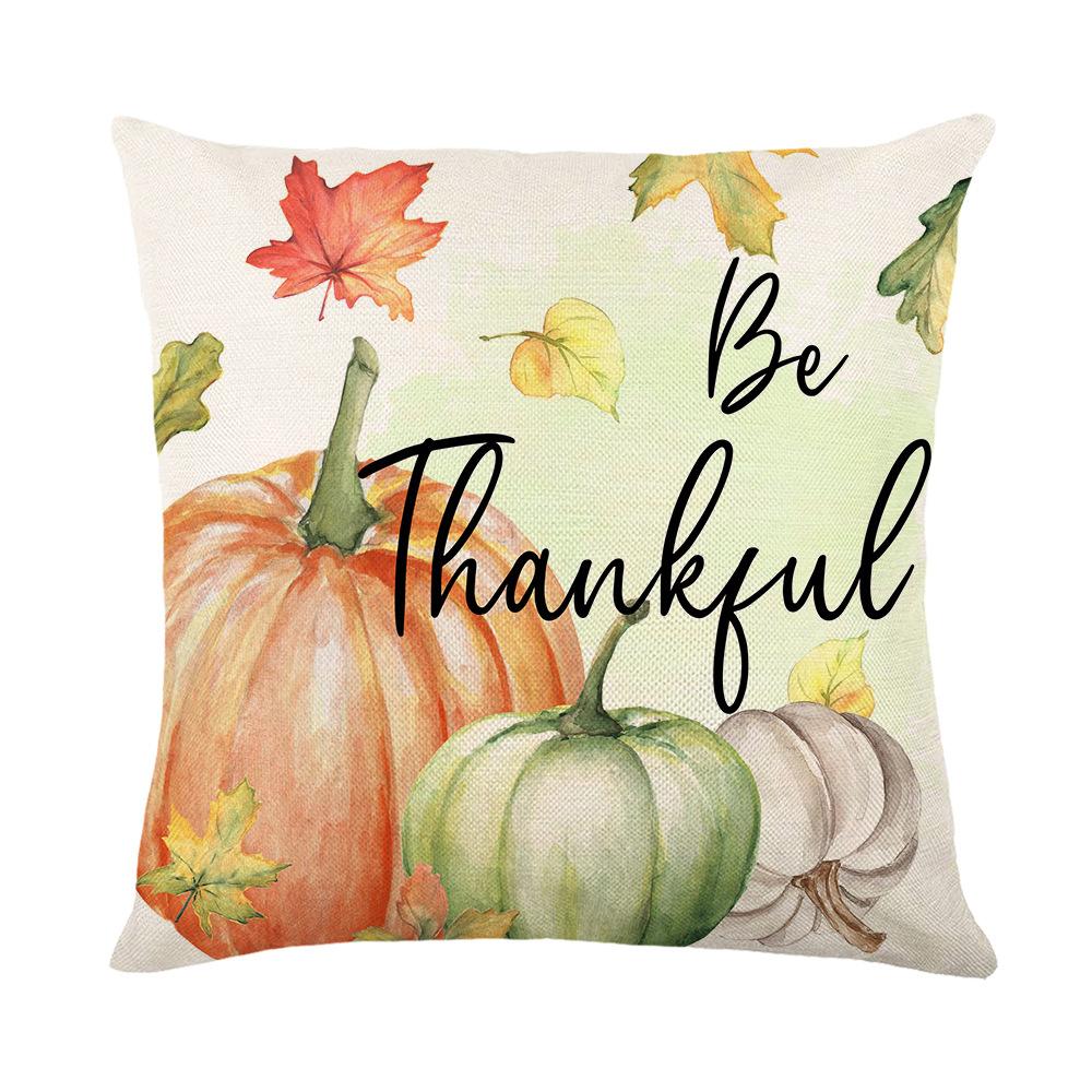 Autumn Pumpkin Print Pillow Cover Harvest Series Linen Home Living Room Decoration Cushion Cover Pillow Cover