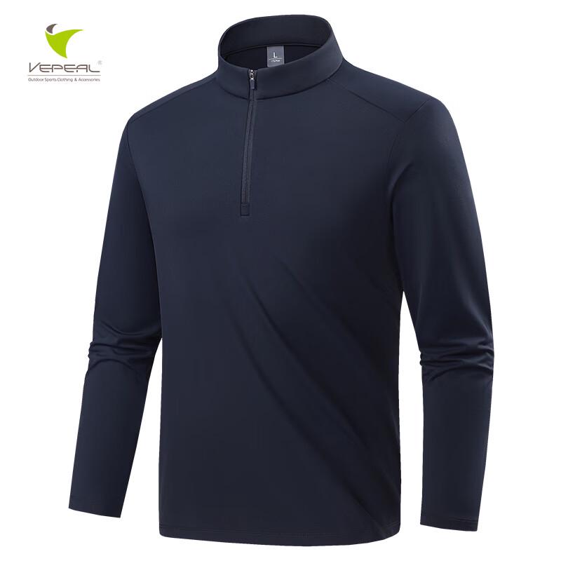 Vepeal Unisex Quick-Dry Stand Collar Long Sleeve Sport T-Shirt VTX-125
