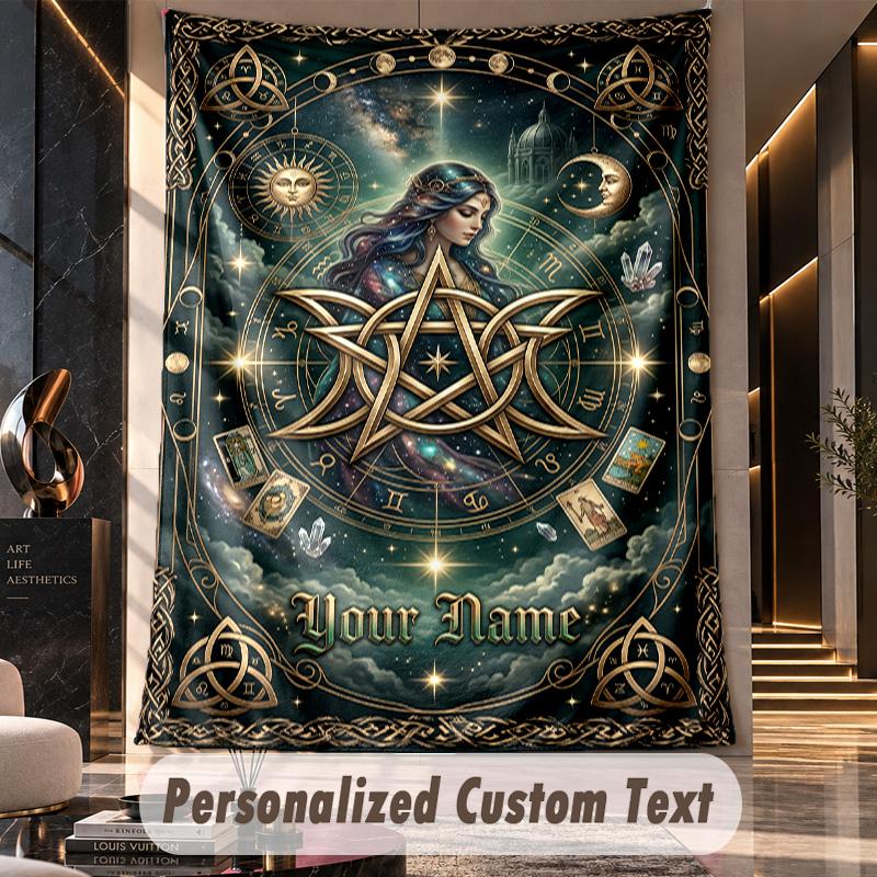 Space Cosmic (40) Theme Custom Tapestry Personalized Custom Name Text Wall Hanging Tapestry Home Decor Background Cloth