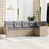 VidaXL Garden Lounge Set with Cushions 5 Pcs, Patio Sofas, Patio Furniture Set, Outdoor Furniture, Beige 3258349