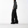 American niche pleated high-end black trousers men's loose straight drape micro-pull youth casual pants