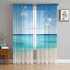 Finestre Rocciose Viste Mare Tende in Tulle Bianco Per Soggiorno Camera da Letto Camera Bambini Cucina Decorazione Finestra Tende Voile Trasparenti