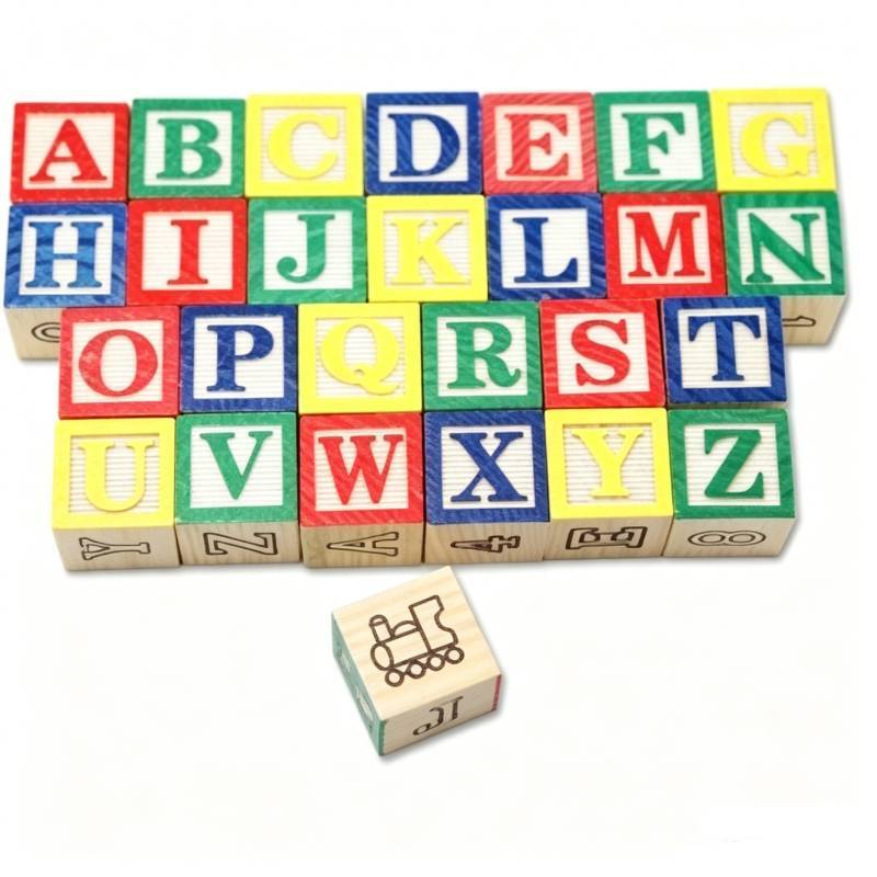 Wooden Alphabet Blocks Set For Kids With Educational Learning Toy For Early Development