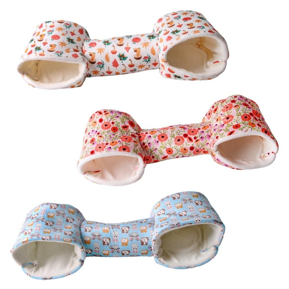 New Warm Cotton Fleece Hamster Tunnel House Chew Proof Soft Hanging Hut Multi-Entry Small Animal Cage Bed Rodents Use