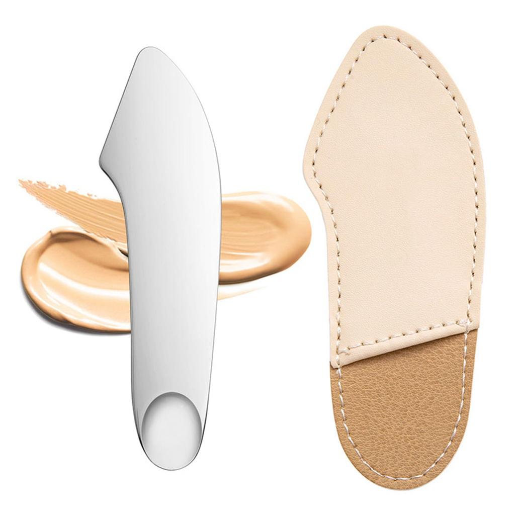 LIKENNY Stainless Steel Makeup Cosmetic Mixing Spatula for Mini Lip and with Storage Bag Spatula, Foundation, Concealer, Palette, Lipstick, Eyeshadow,