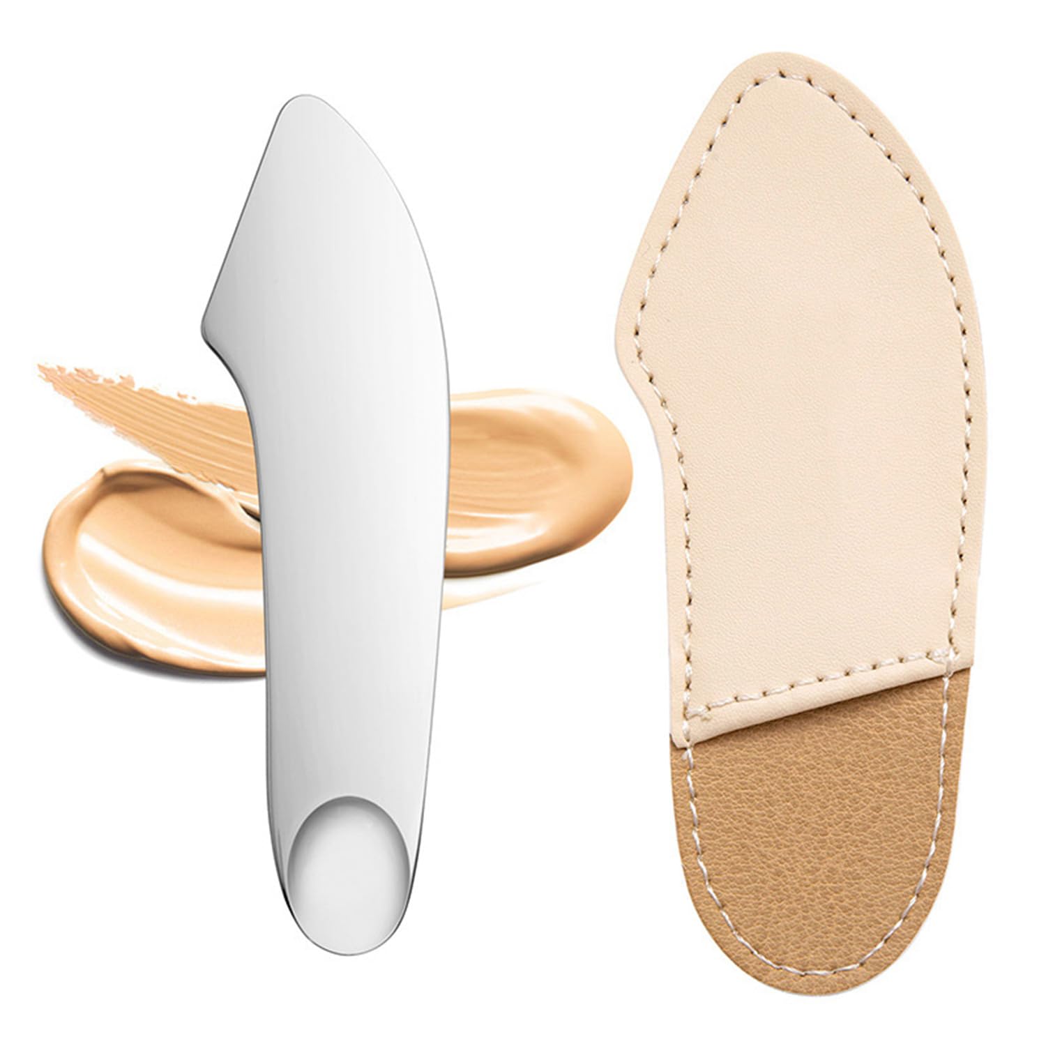 

LIKENNY Stainless Steel Makeup Cosmetic Mixing Spatula for Mini Lip and with Storage Bag Spatula, Foundation, Concealer, Palette, Lipstick, Eyeshadow,