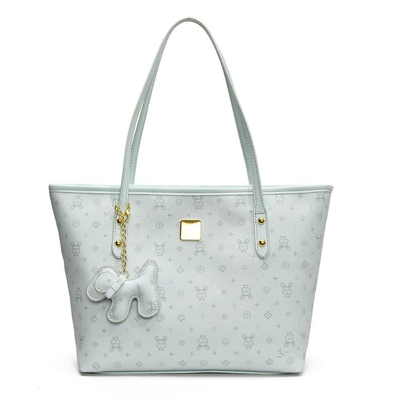 Cartoon printed portable tote bag, new fresh and sweet large-capacity shoulder bag, niche women's bag