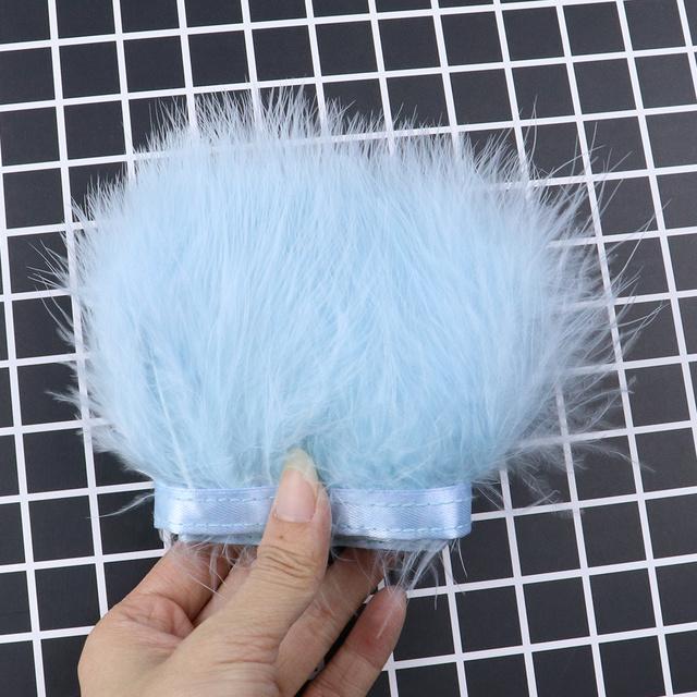 Feather8-10cm Fluffy Turkey Feather Trim On Ribbon – 1-10m Natural Feathers Fringe for Sewing, DIY Crafts, Wedding & Clothing Decor