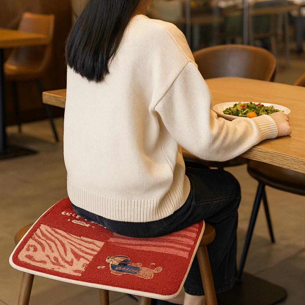 Cartoon Chair Cushion Anti-slip Dining Chair Pad Cute Plush Seat Cushion  Home Office