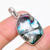 Blue Dendritic Gemstone Handmade 925 Sterling Silver Jewelry Pendant 1.50" KJ-126