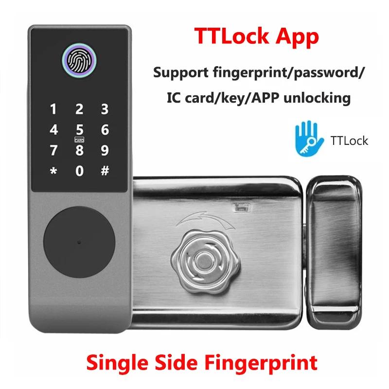 Double Side Fingerprint Lock Waterproof Tuya Wifi Bluetooth TTLock App IC Card Digital Code Keyless Electronic Smart Door Lock