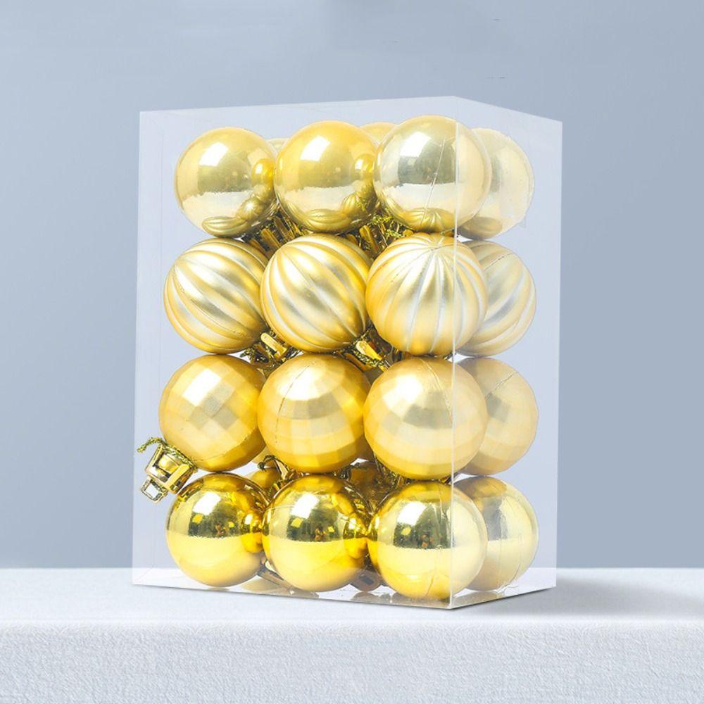 24pcs Creative Christmas Ball Set Delicate Hanging Ornament Crafts Christmas Tree Pendant  Gift