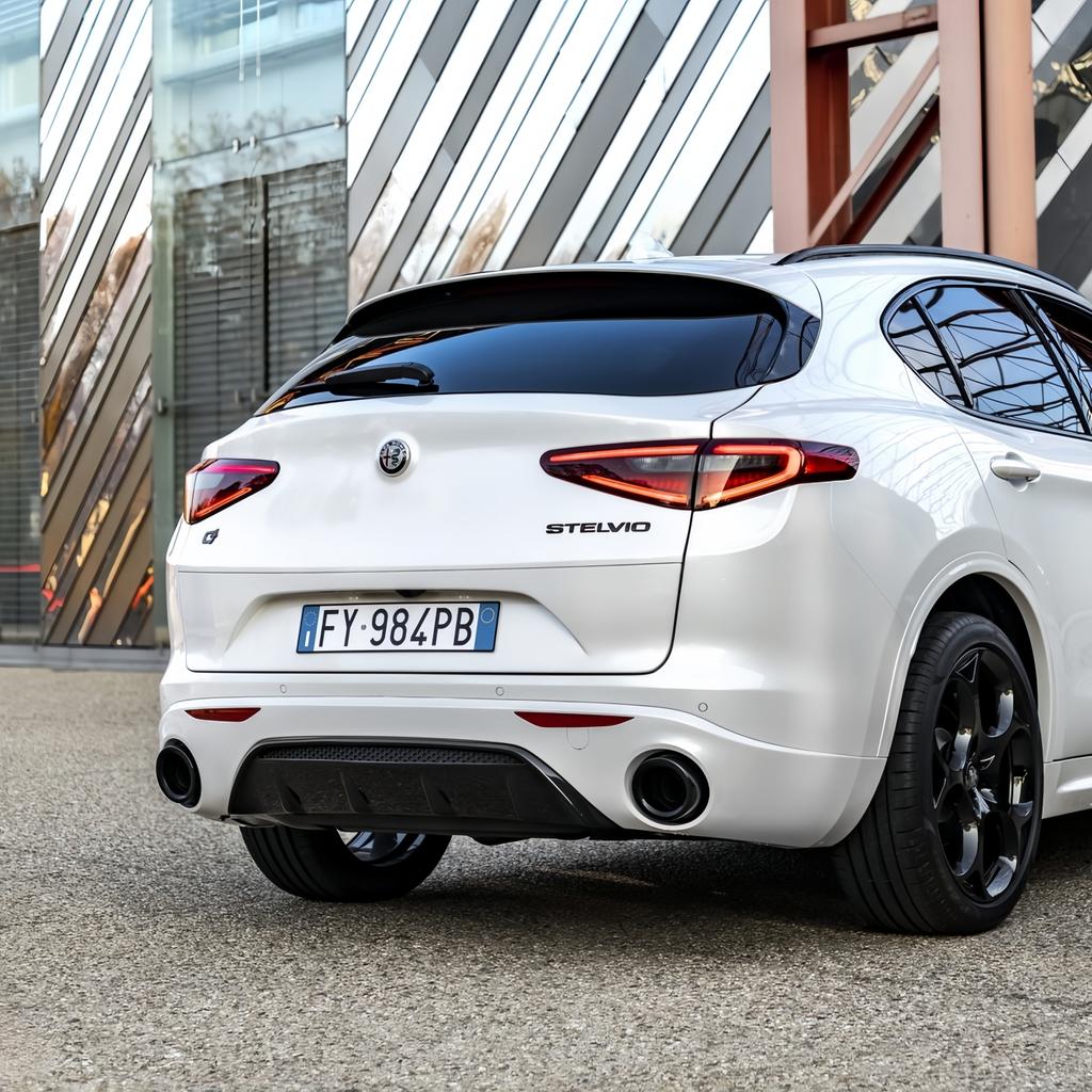Gloss Black Car Rear Bumper Diffuser Spilitter For Alfa Romeo Stelvio 2017+ Tuning Rear Valance Exterior Modification Accessorie