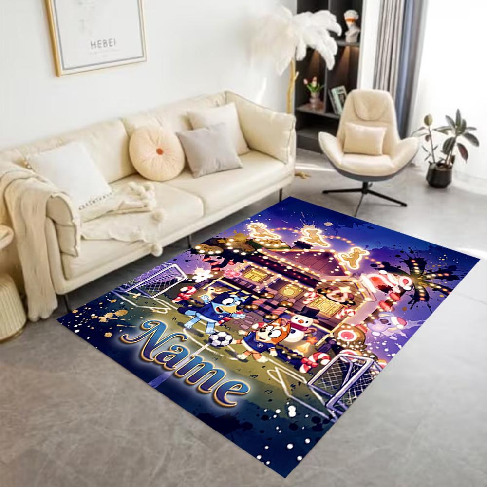 Spooky Pups Halloween Football Personalized Text Carpet Design for Foyer Decorate room Game Room Living Rooms Anti-slip Rug Office home decor