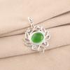 Green Cat's Eye Gemstone 925 Fine Silver Jewelry Handmade Chain Pendant For Gift CP-1-44