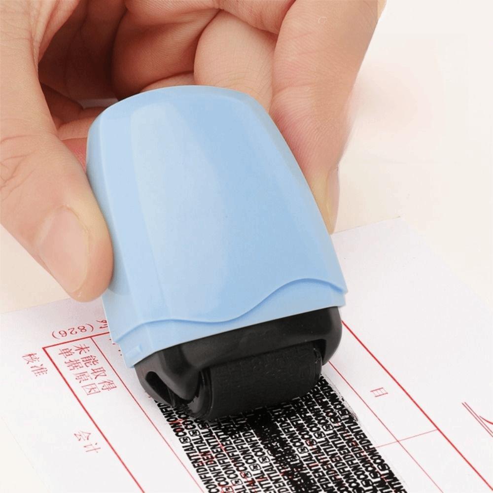 Plastic Identity Protection Roller Stamp Solid Color Manual Confidential Blocker Tax Documents