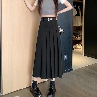 Female Skirt Ladies High Waist Pleated A-line School Skirt