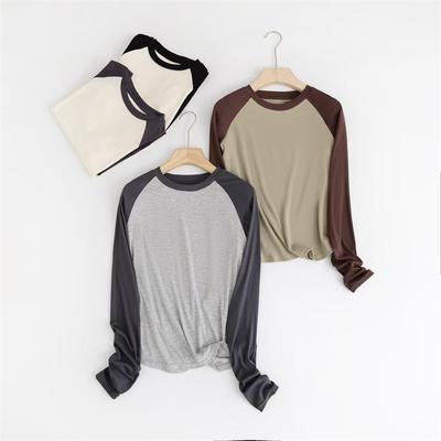 Long Sleeved T Shirt Women Summer Autumn Loose Fitting Spring Autumn Bottom Layer Home Sleepwear